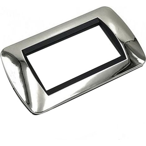 Placca placchetta cromo lucida 3 moduli compatibile living copripresa c6603svl (1/3)