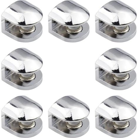 Ulisem 8 pezzi staffe regolabili per mensole in vetro in lega di zinco adatte per vetri spessi 8-10 mm (1/4)