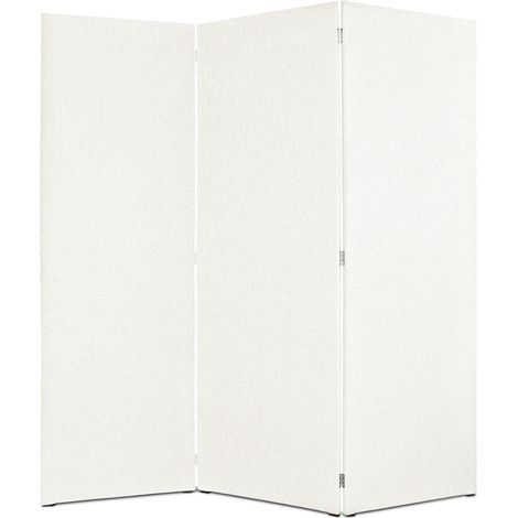 EVERGREENWEB Paravento Pieghevole di Design|Pannello divisorio per Ambienti, per casa, hotel, ufficio, bar|Separ‚ Struttura Legno, Divisorio Richiudibile Pieghevole 3 Moduli 180x190 cm|col. Bianco (1/5)