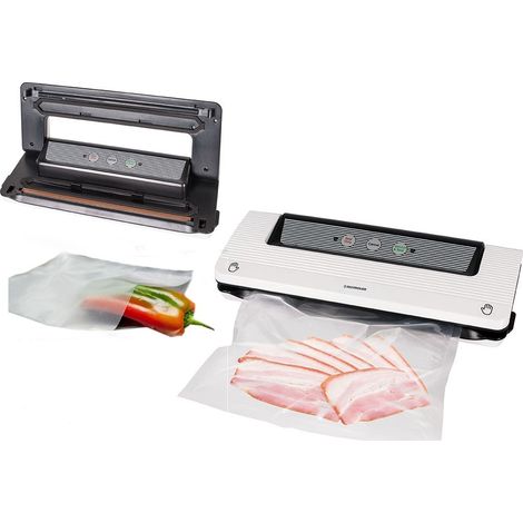 Macchina sottovuoto per alimenti conservare confezionare cibi buste 110w piedi antiscivolo pulsante comando con spie luminose (1/5)