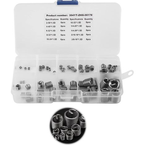 Kit assorti Cryfokt d inserts de réparation de filetage en (1/4)