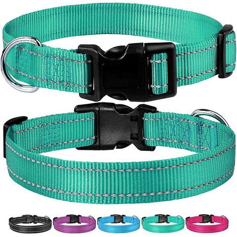 Set mit fünf Artikeln, Größe: M, Hundehalsband, klassisches verstellbares reflektierendes Nylonhalsband, geeignet für mittelgroße Hunde (1/5)