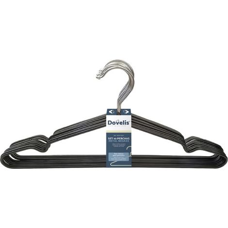 Set de 10 perchas metal Negro