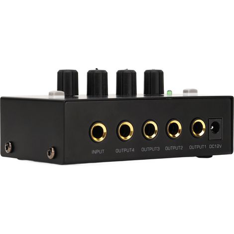 Amplificateur de casque à quatre canaux, amplificateur audio domestique, récepteur stéréo, amplificateur audio stéréo en métal, adapté aux applications en studio d'enregistrement et sur scène, prise s (1/5)