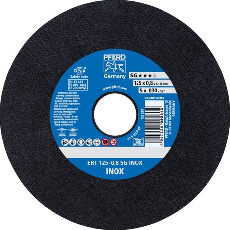 PFERD TOOLS Trennscheibe EHT 125x0,8x22,23 mm gerade Leistungslinie SG INOX für Edelstahl 25 Stk (1/5)
