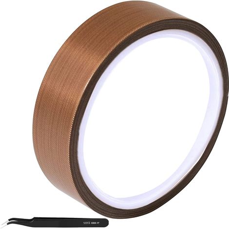 Haute Température Ruban, ruban PTFE, Ruban Adhésif de PTFE, Bande, Welding Sealing Tape, Ruban Adhésif de Tissu de Verre Enduit PTFE(25mm x 10m) (1/5)