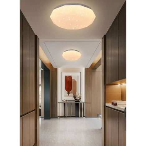 TrAdE Shop Traesio - Plafoniera Da Soffitto 18 W Lampadario Lampada Luce Fredda Naturale Calda - -Bianco Caldo -