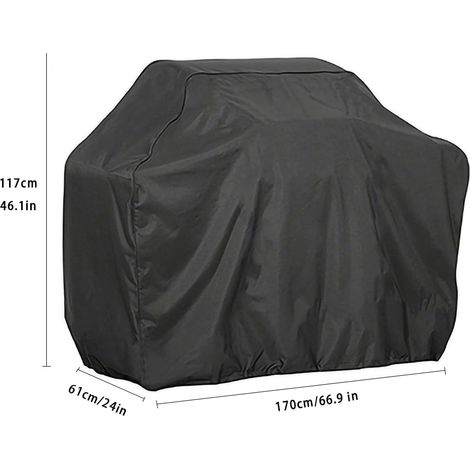 Housse Barbecue - Tissu Oxford 600D Imperméable Anti-poussière Pare-soleil - Pour Barbecue Rectangulaire Extérieur - 170 x 61 x 117 cm - 1 Pièce (1/5)