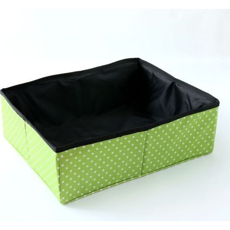 Portable Foldable Cat Litter Box for General Use, Waterproof, Clean and Soft for Indoor and Outdoor Use - Green, L (1/4)
