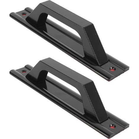Schiebetürgriff aus Aluminiumlegierung, minimalistischer, moderner, bohrfreier Griff für Kleiderschränke im Scheunenstil, schwarze Kleiderschrankschublade (1/5)