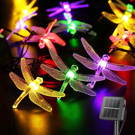 Guirlande lumineuse solaire multicolore de 6,3 m : guirlande lumineuse d'extérieur étanche avec panneaux solaires réglables et 8 modes d'éclairage - AquaForge (1/5)