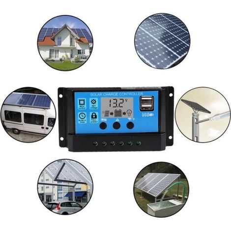 Kit regulateur Contrôleur de Charge Solaire Automatique PWM Chargeur de Batterie Solaire(30A) (1/4)