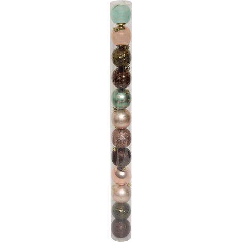 Déco de sapin Lot de 12 Boules de Noël D 6 cm - Rose et Vert - Feeric Christmas (1/5)