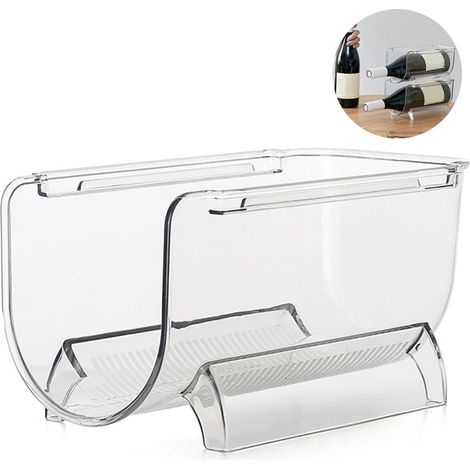 Étagère de rangement en plastique pour réfrigérateur, tiroir de rangement vertical pour fruits et légumes.