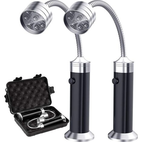Lampe pour Barbecue Lot de 2 Lumières LED de 360 Degrés Flexible Réglable pour Barbecue, Camping, Fête, Extérieur (1/5)