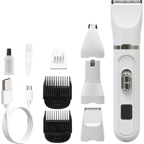 Tondeuse électrique professionnelle 4 en 1 pour poils de chien avec écran LCD pour une coupe et un entretien réguliers à domicile.-AquaForge (1/5)