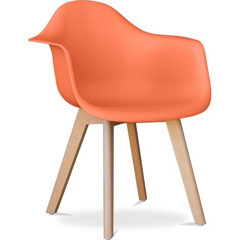 Dining Chair with Armrests - Scandinavian Style - Dominic Orange (1/5)