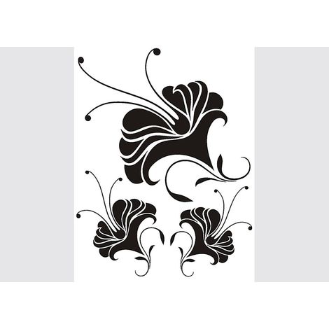 Stickers - Fleurs Noires - 1 planche 65x85 cm (1/5)
