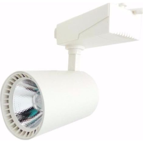 Spot LED sur Rail 30W 80° Monophasé BLANC - Unité / Blanc Chaud - SILUMEN (1/4)