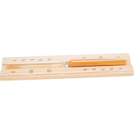 Sablier de Sauna 15 Minutes – Sablier Rotatif en Bois Résistant à la Chaleur, Montage Mural pour Sauna Sec, Salle de Spa et Centre de Bien-être – Cadre en Bois de Pin avec Verre trempé (1/5)
