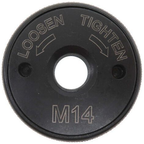 Écrou de serrage rapide SDS Clic M14,- pour toutes les meuleuses d'angle AEG, Black & Decker, Dewalt, Flex, Hitachi, Metabo, Makita, etc. (1 écrou de tension), noir (1/5)
