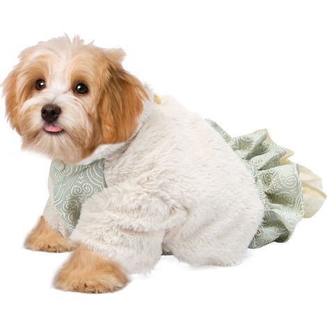 Manteau chaud d'automne-hiver en polyester vert clair épais, doux et confortable pour chiens (taille M). (1/5)