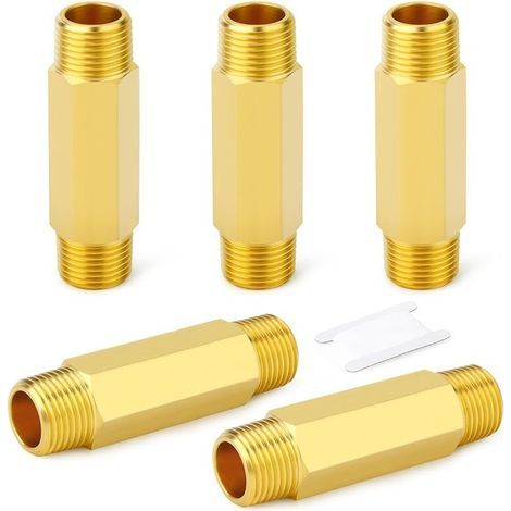 5pièces en laiton, 3/8 BSP raccord de tuyau en laiton de 60mm de longueur (1/5)