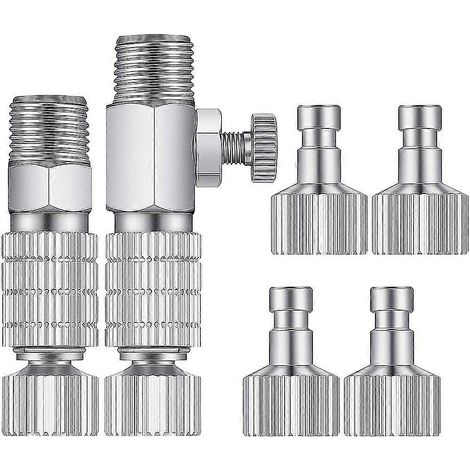 Ensemble d'adaptateurs pour aérographe 8 pièces Kit d'adaptateur de déconnexion de raccord rapide pour aérographe pour compresseur d'air (1/5)
