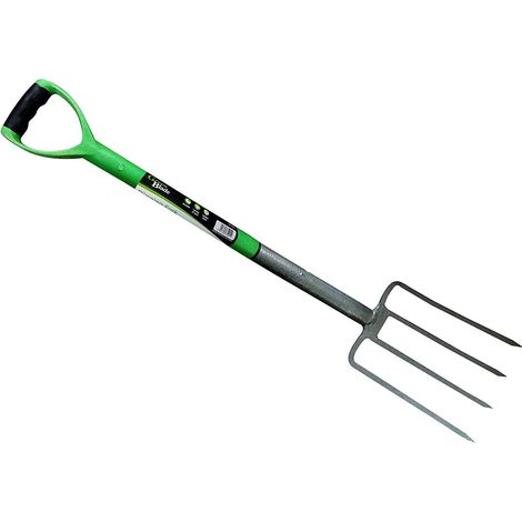 Heavy Duty Garden Fork, Carbon Steel Digging Fork - Gardening Hand Tool, Garden Fork with Plastic Coated Handle for Digging Over and Breaking Soil - 38 Inches Long (1/4)