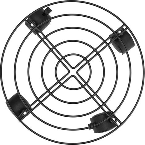 Lot de 1 support a roulette plante, support pot de fleur roulette ronds en métal de 35 cm de diamètre avec roues verrouillables pour intérieur et extérieur, noir (1/4)