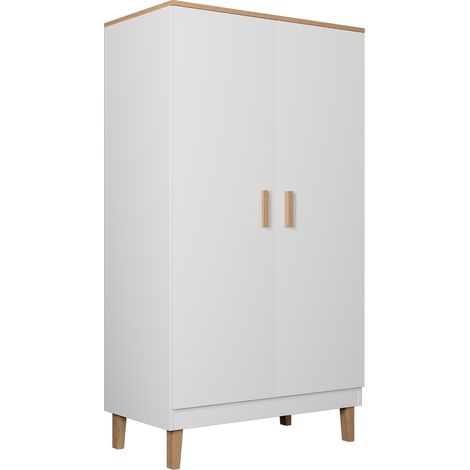 Schrank Denver mit 2 Türen, Weiß, 184cm