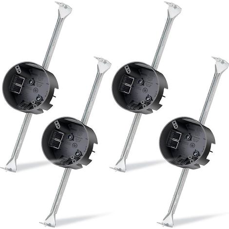 Kit de 4 supports pour ventilateur de plafond, boîtier électrique réglable de 14 à 24,5 pouces avec barres de support, pour l'installation de ventilateurs de plafond et de luminaires.