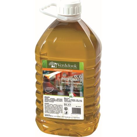 Olio Lampante di Citronella per Torce Lampade Fiaccole da Giardino Verdelook - Formato: 5 L