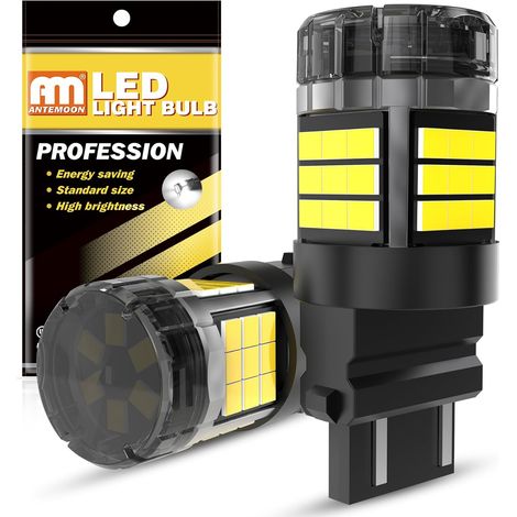 3157 P27/7W T25 Ampoules LED Canbus Sans Erreur Super Lumineuses 5000LM 12V 24V 6000K Blanc 3057 3156 4057 pour Voiture Feu de Recul Freinage DRL Feux de Jours Arrière Clignotants, 2 Pièces (1/5)