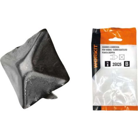 CHIODO A BORCHIA PUNTA DOPPIA SELF WORKIT - X MOBILI FERRO BATTUTO MM 15X15 CF=PZ 6 - 2 Confezioni