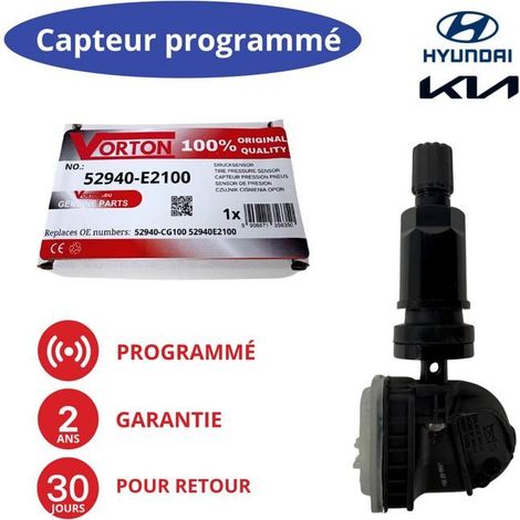 Sensore TPMS 433 MHz preprogrammato valvola nera per Hyundai e Kia (Ioniq6/7, Staria, Santa Fe, Niro, EV2–6, K4)