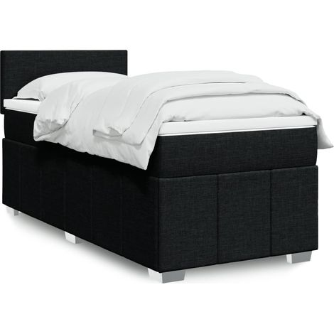 Boxspringbett mit Matratze Schwarz 90x190 cm Stoff