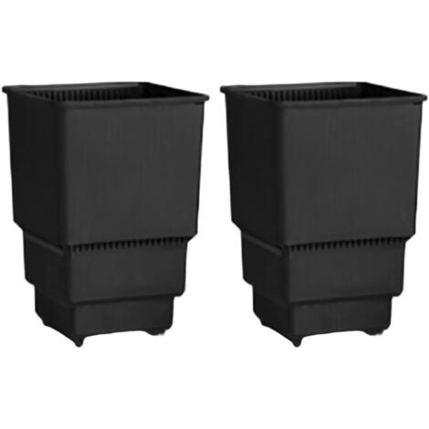Lot de 2 pots de fleurs carrés respirants en plastique pour une croissance saine des racines - 8 cm et 10 cm de diamètre intérieur - Noir - 8 cm (1/5)