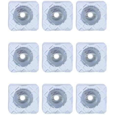 Patins antidérapants en caoutchouc pour chaises et mobilier de jardin, protections de sol 30 mm x 30 mm, lot de 10 blancs (1/4)