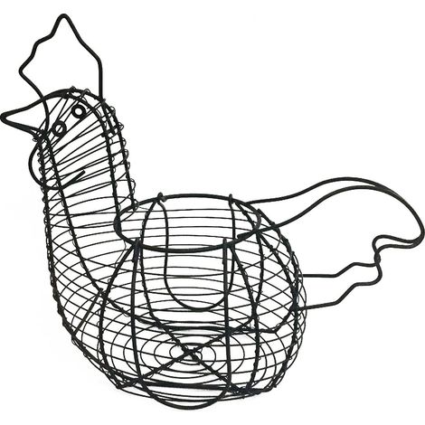 Panier à fruits en fer, panier à œufs tressé, panier à goûter en fer, porte-œufs de poule