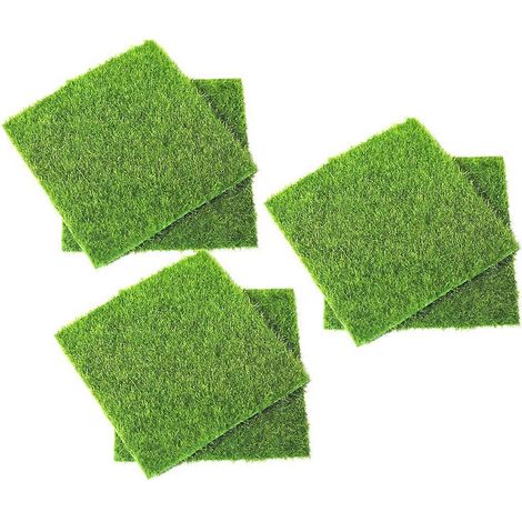 Mousse artificielle pour pot, aspect réaliste, 15 x 15 cm, 6 pièces. (1/5)