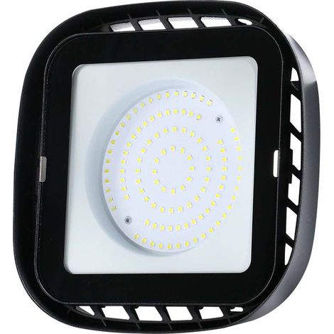 V-TAC Campana LED SMD Industriale cappellone 100W Quadrato Colore Nero luce 4000K IP65 - 10035 (1/5)