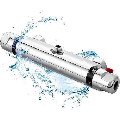 Douche thermostatique, robinet de baignoire à température constante en laiton 59, protection de sécurité anti-brûlure 38 ℃,  pour régler avec précision la température et le volume d'eau (l'interface d (1/5)