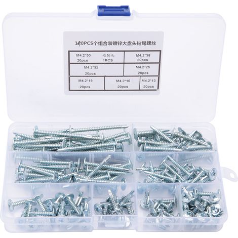 Vis Autoperceuse Tête Bombée M4.2 - Acier Pour Toiture Et Structure Métallique - Lot De 140 Pièces (1/5)