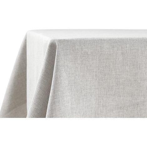 Nappe Rectangulaire Lin Antitache 110x160 cm – Facile à Laver, Idéale pour Table à Manger et Extérieur