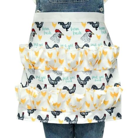 Tablier de cuisine - ZGEER - Tablier en polyester - 12 poches - Idéal pour ramasser les œufs - Durable (1/4)