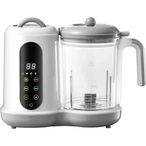 Robot Bébé 4 en 1 Cuisson Vapeur et Mixeur, 400 ml, Auto-nettoyant, Sans BPA, Minuterie, Gris