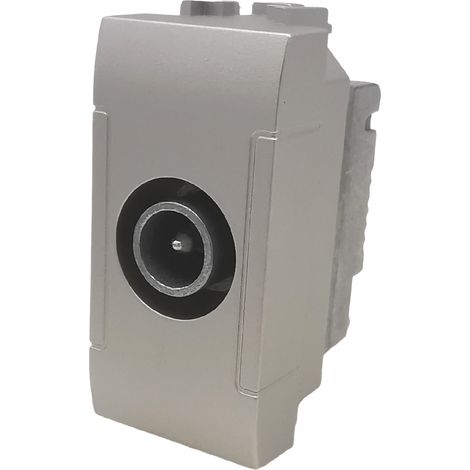 Interruttori prese pulsanti frutti compatibili Bticino Living light Tech international e air grigio argento silver  Presa TV passante