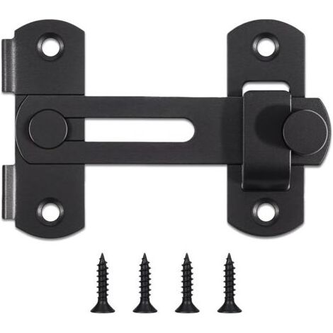 Verrou de porte coulissante de grange en acier inoxydable – Loquet de sécurité à bascule pivotant à 360° – Pour portes en bois dur (1/5)
