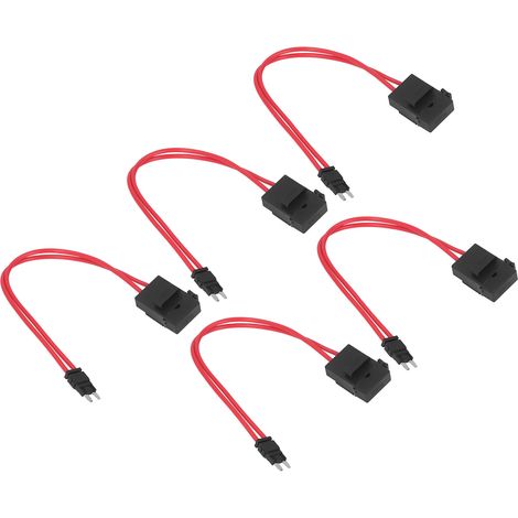 5 pièces porte-fusible auto mini connecteur filaire renforcé prolongateur 20A 16AWG pour véhicule ATM avec 5 fusibles ACK S 10,9mm (1/5)